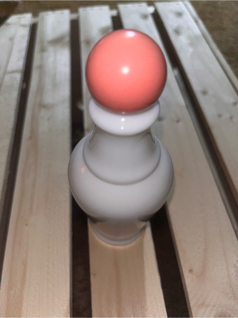 Avon White Ceramic Finial with Coral Top